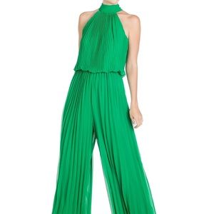 Meghan LA wild orchid pleat jumpsuit Emerald, size Large